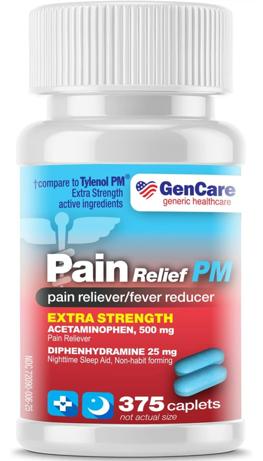 GenCare Extra Strength Acetaminophen PM 500 mg (375 Tablets) Value