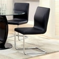 thumbnail image 4 of Bowery Hill Contemporary Wood 5-Piece Round Dining Table Set in Black, 4 of 5