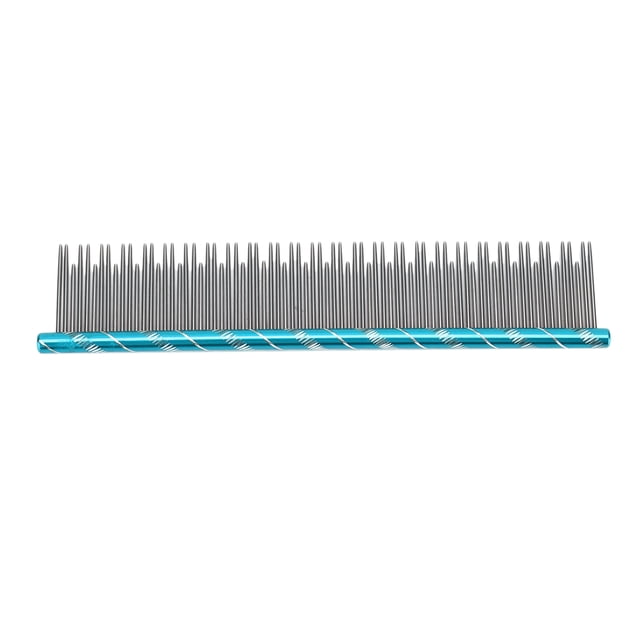 Pet Steel Combs, Static Stainless Steel Cat Comb with Comfortable Non Slip Handle Two Different Density Wire Teeth to Open Tangled Hair and Make Hair Fluffy