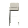 thumbnail image 5 of Fuji Contemporary High Back Barstool In Stainless Steel And Beige Fabric - Set Of 2, 5 of 7
