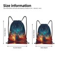 thumbnail image 4 of Drawstring Backpack - Celestial Stag Cosmic Glow Splash Proof Small Drawstring Gym Bag for Women Men, Cinch Sports String Bag Backpack for Travel Swimming Beach, 4 of 8