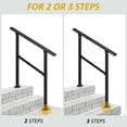 thumbnail image 4 of 36" H x 40.4" W Black Wrought Iron Stair Railing Kit Handrails for Outdoor Steps Fit 2 or 3 Steps (2 Pack), 4 of 9