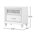 thumbnail image 4 of Stylish White Nightstand With 2 Drawers And Acrylic Crystal Ornaments Fascinating 2 In Dazzling Accents, 4 of 4