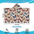 thumbnail image 2 of Colorful Butterfly Leaf Flower Beige Pattern Hooded Bath Towel，50"x30" for Ages 3 To 12 Kids, Quick Dry Lightweight Soft Microfiber Hood Beach Towel Cover Up for Kids, 2 of 7