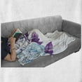 thumbnail image 6 of Floral Soft Flannel Fleece Throw Blanket, Vintage Classic Flower Petals Bridal Wedding Romance Shabby Form Design Art, Cozy Plush for Indoor and Outdoor Use, 60" x 80", Pale Blue Purple, by Ambesonne, 6 of 6