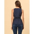 thumbnail image 4 of INSPIRE CHIC Hauts d'Été pour Femmes Sans Manches Col en V Ceinture Bleu Foncé TG, 4 of 5