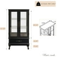 thumbnail image 5 of CKEASEAN 52" Lighted Accent Curio Cabinet with 2 Glass Doors & 1 Drawer, 3-Tier Antique Cabinet with Tempered Glass Adjustable Shelves & Drawer, Storage Display Case for Living Room, Bedroom,Office, 5 of 9