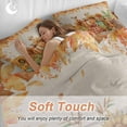 thumbnail image 4 of Fall Thanksgiving Bedding Duvet Cover Set Full Size 4 Pieces Pumpkin Sunflower Leaves Linen Bedding Set with Zipper Closure, 1 Comforter Cover 86x86 Inches 1 Flat Sheet & 2 Pillow Cases, 4 of 7