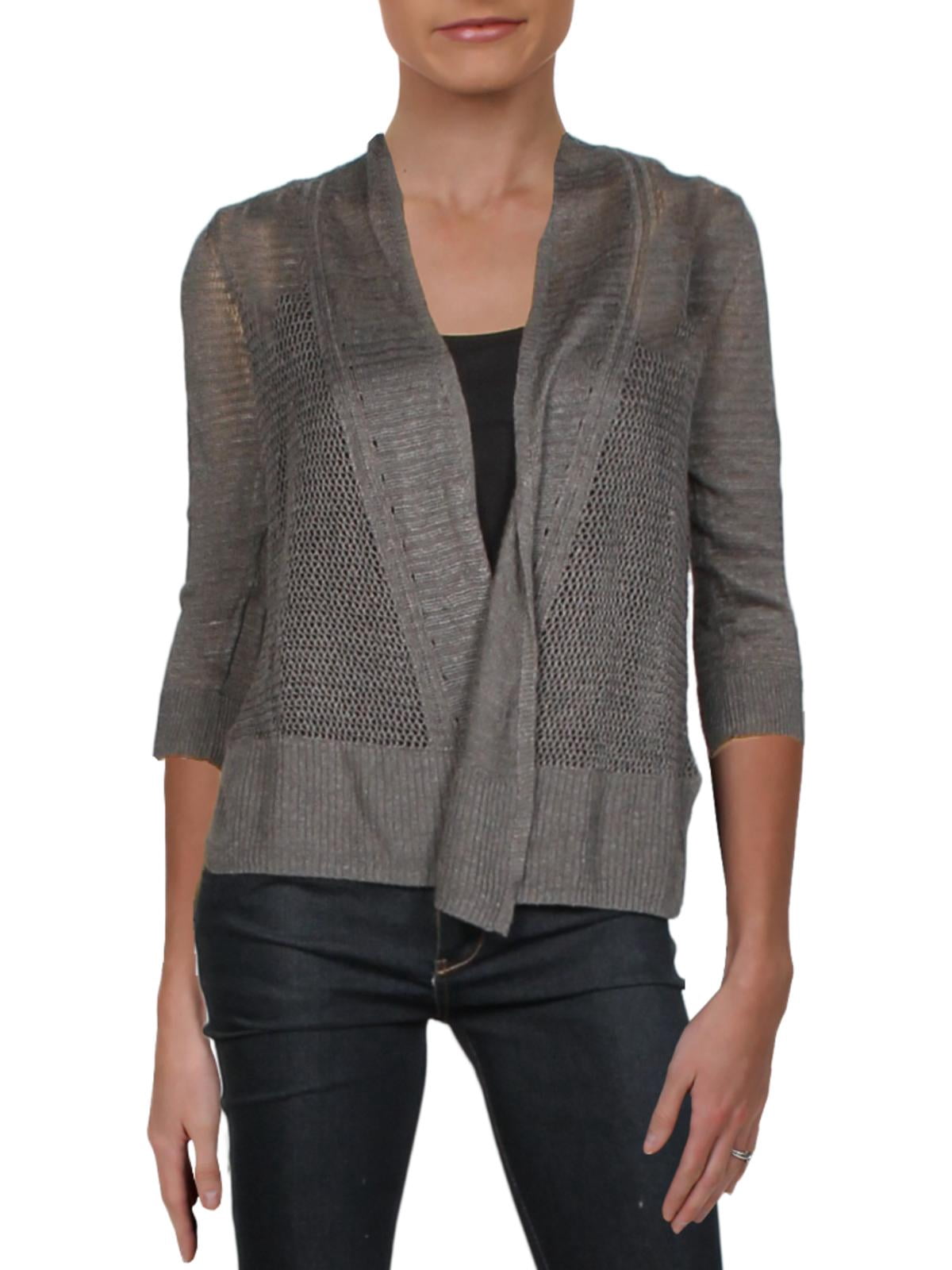 Alfani Womens Linen Blend Open Front 