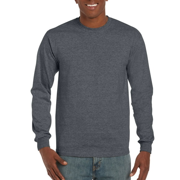 Gildan T-Shirt à Manches Longues DryBlend pour Hommes, P, Gris Chiné Foncé