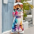 thumbnail image 4 of Cute Cat Cartoon Art Women's Long Dress Long Sleeves Dress Vintage Dresses Party Maxi Dress High Waist Dress, 4 of 4