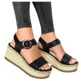 thumbnail image 3 of Women‘s Topic Open Toe Buckle Ankle Strap Espadrille Synthetic sandals, 3 of 5