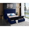 thumbnail image 4 of Bliss Navy Velvet Queen Bed (3 Boxes)-Color: Navy Velvet, Style: Contemporary, 4 of 6
