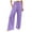 Purple, variant on pstuiky Linen Pants Women, Womens Casual Slim High Elastic Waist Solid Color Sports Cotton and Linen Pants Wide Leg Pants Woman Pants