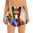 thumbnail image 2 of Pofeuu Colorful Art Dog Print Women's Athletic Shorts Running Workout Shorts Tummy Control Quick Dry Gym Shorts with Pockets Double layer sports shorts-Small, 2 of 7