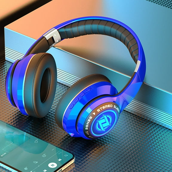 RNLUGM Headphones,,Wireless Bluetooth Headphones Over Ear With RGB Light And Mic 8 Hours Of Use Foldable Headset,Bluetooth Headphones Tech