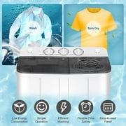 Costway Portable Twin Tub Washing Machine Washer(13.2lbs) & Spinner (8.8lbs) Grey