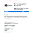 thumbnail image 2 of Ignition Distributor - Compatible with 1991 - 1995 Ford Ranger 3.0L V6 1992 1993 1994, 2 of 2