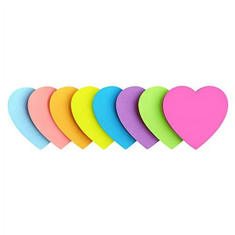 Heart Shape Sticky Notes 4 Color Pastel Colorful Sticky Pad 25 Sheets/Pad  Self-Sticky Note Pads,Random Color