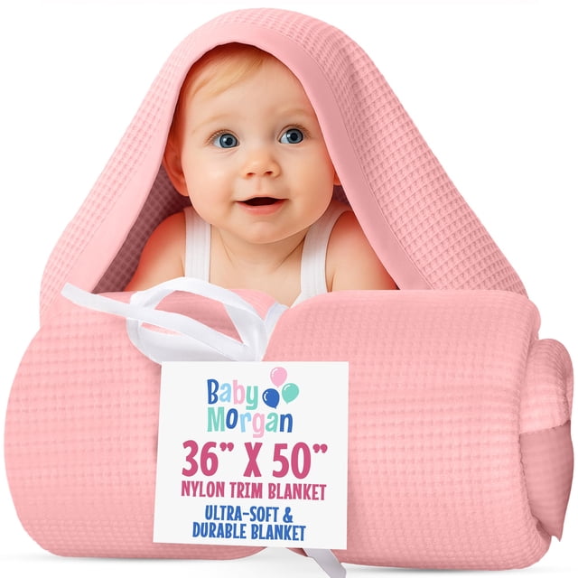 Manta para bebé Baby Morgan Thermal Waffle 91 x 127 cm, color rosa