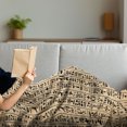 thumbnail image 3 of Egyptian Print Soft Flannel Fleece Throw Blanket, Hieroglyphs Grunge Pattern on Stripes Archeology History Language, Cozy Plush for Indoor and Outdoor Use, 50" x 60", Sand Brown Black, by Ambesonne, 3 of 5