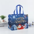 thumbnail image 6 of Lksixu Christmas Gift Bags, Merry Christmas Santa Pattern Tote Bags with Handles, Reusable Grocery Bags Christmas Themed Non-Woven Shopping Bags for Xmas Gifts Wrapping Party Supplies(12.6"x6.7"x9.8"), 6 of 7