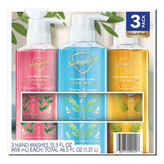 Safeguard Ultimate Care Hand Wash, Variety Pack, 15.5 Fluid Ounce (Pack of 3)