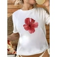 thumbnail image 1 of INAWLY T-Shirt Décontracté à Manches Courtes et Col Rond Imprimé Floral pour Femmes, T-Shirts Graphiques d'Été pour Femmes, 1 of 6