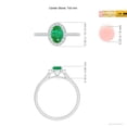 thumbnail image 5 of ANGARA Natural Oval Emerald Halo Ring with Diamond Accents in 14K White Gold for Women (Size-7x5mm) | May Birthstone, Birthday, Anniversary, Jewelry Gift for Women | Natural Emerald Ring, 5 of 10