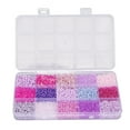 thumbnail image 2 of Perles de Rocaille Artisanales, Perles de Rocaille Décoratives Attrayantes Durables Brillantes 15 Compartiments pour Couvre-Chef Violet Clair, 2 of 7