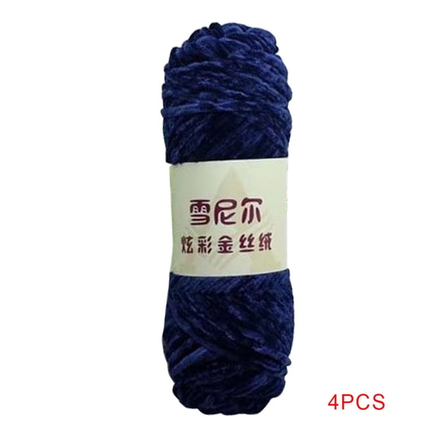 Hilo de terciopelo tejido de ganchillo DIY bufanda itinerante zapatos muñeca manta grosor hilo cálido 4 Piezas Sweethay HA2981-06B
