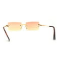 thumbnail image 4 of Luxe 90s Full Rimless Bevelled Oceanic Lens Square Sunglasses Gold Orange Yellow, 4 of 4