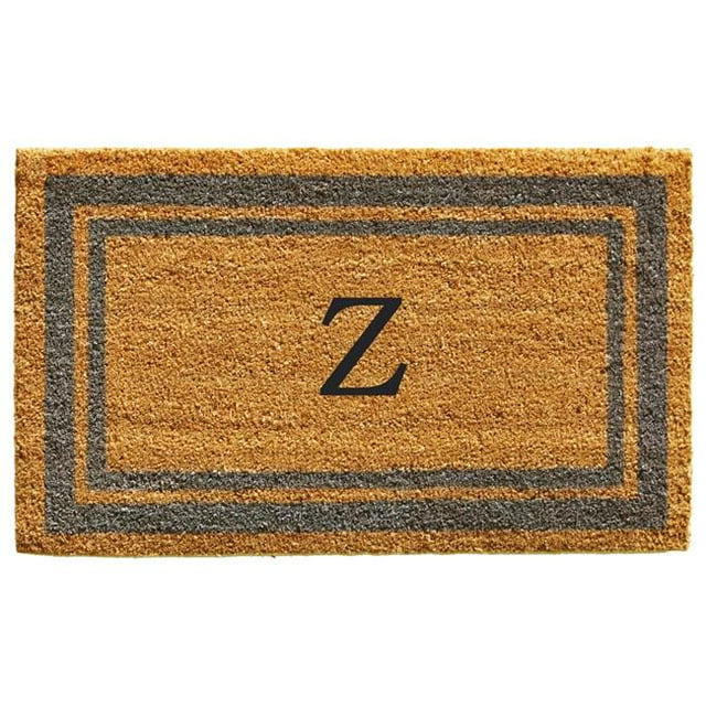 Calloway Mills 153021830Z 18 x 30 in. Periwinkle Border Monogram Rectangular Doormat, Natural - Letter Z