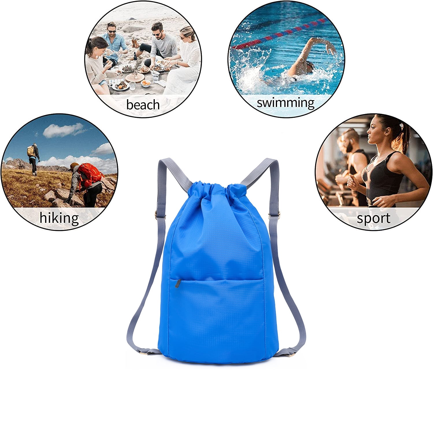 SALYYA Waterproof Drawstring Sports Bag Lightweight Backpack Men's and