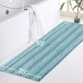 thumbnail image 2 of Non Slip Shaggy Chenille Microfibers Bathroom Rug Aqua Haze Bathroom Mat Extra Long 59 x 20 Kitchen Rugs and Mats, Super Water Absorbent & Soft Washable Bath Rug for Bathroom, Aqua Haze, 2 of 4
