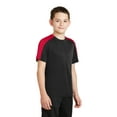 thumbnail image 4 of Sport-Tek Youth PosiCharge Competitor Sleeve Blocked Tee-S (Black/ True Red), 4 of 6