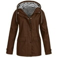 thumbnail image 2 of Veste pour Femmes Coupe-Vent à Capuche Manteau d'Extérieur pour Randonnée Camping Hiver Chaud Coquille Souple Imperméable, 2 of 7