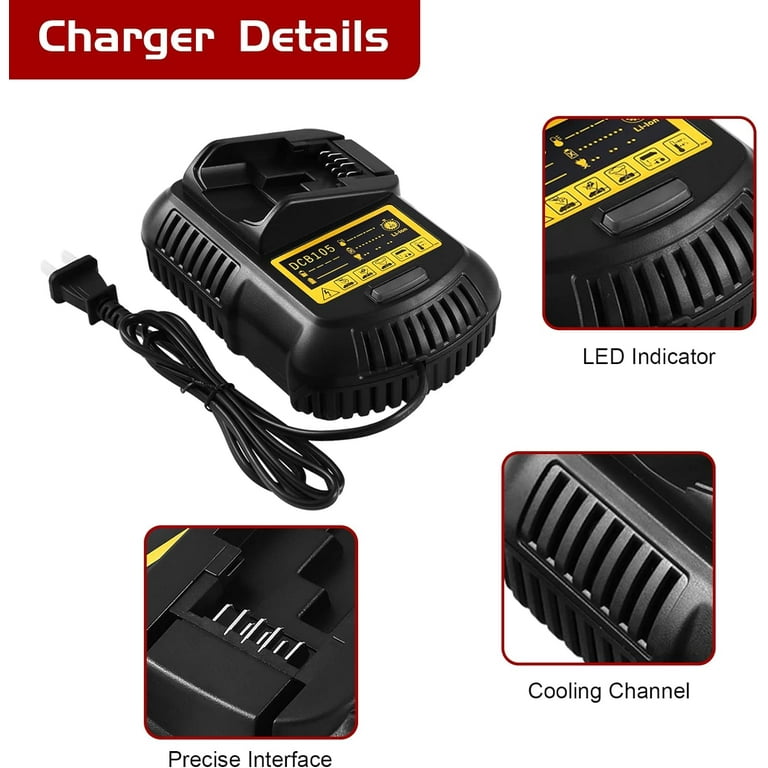 Charger DCB105 Charger Copatible With Dewalt 12V/20V Lithiu