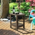 thumbnail image 7 of Nalone Adirondack Side Table 16.5" Outdoor Side Table HDPE Plastic Double Adirondack End Table Small Table for Patio (Wood), 7 of 7
