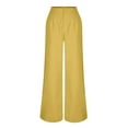 thumbnail image 4 of BLOCLOALO Baggy Pants Flowy Pants Work Pants Women High Waisted Wide Leg Trousers Work Outfits Loose Pants Lounge Pants Comfortable Pants Yellow L, 4 of 6