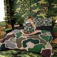 thumbnail image 3 of Manfei Camouflage Seashell Starfish Silhouette Twin Bedding Sets for Kids Boys and Girls, Green Gray Bedding Comforter Set, Black Reversible 7-Piece, 3 of 6