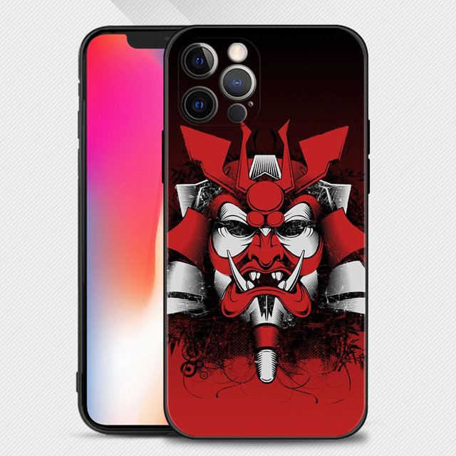 Funda de teléfono con máscara Samurai Oni para Apple iPhone 14 14 13 12 11 Pro Max Mini XS Max XR X 7 8 Plus 6 6S, carcasa de silicona suave Fivean unisex
