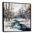 thumbnail image 2 of Designart "Winter Scenery: River In The Forest" Forest Floater Framed Wall Art Prints, 2 of 5