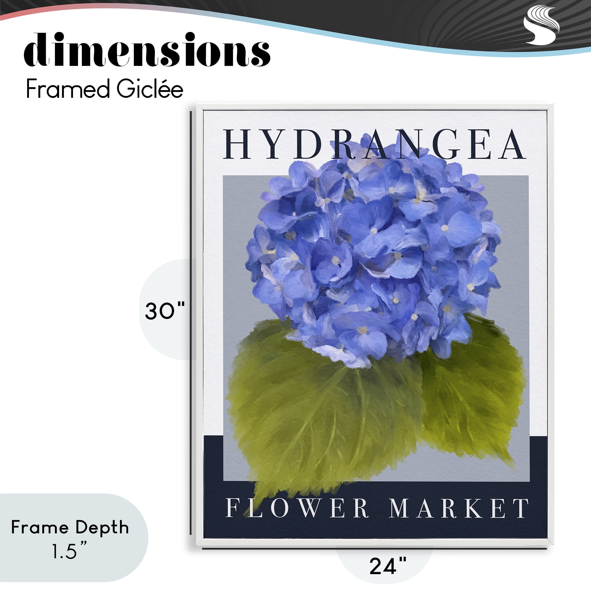 Stupell Industries Hydrangea Flower Market White Framed Giclee Art, design by Jennifer Stith
