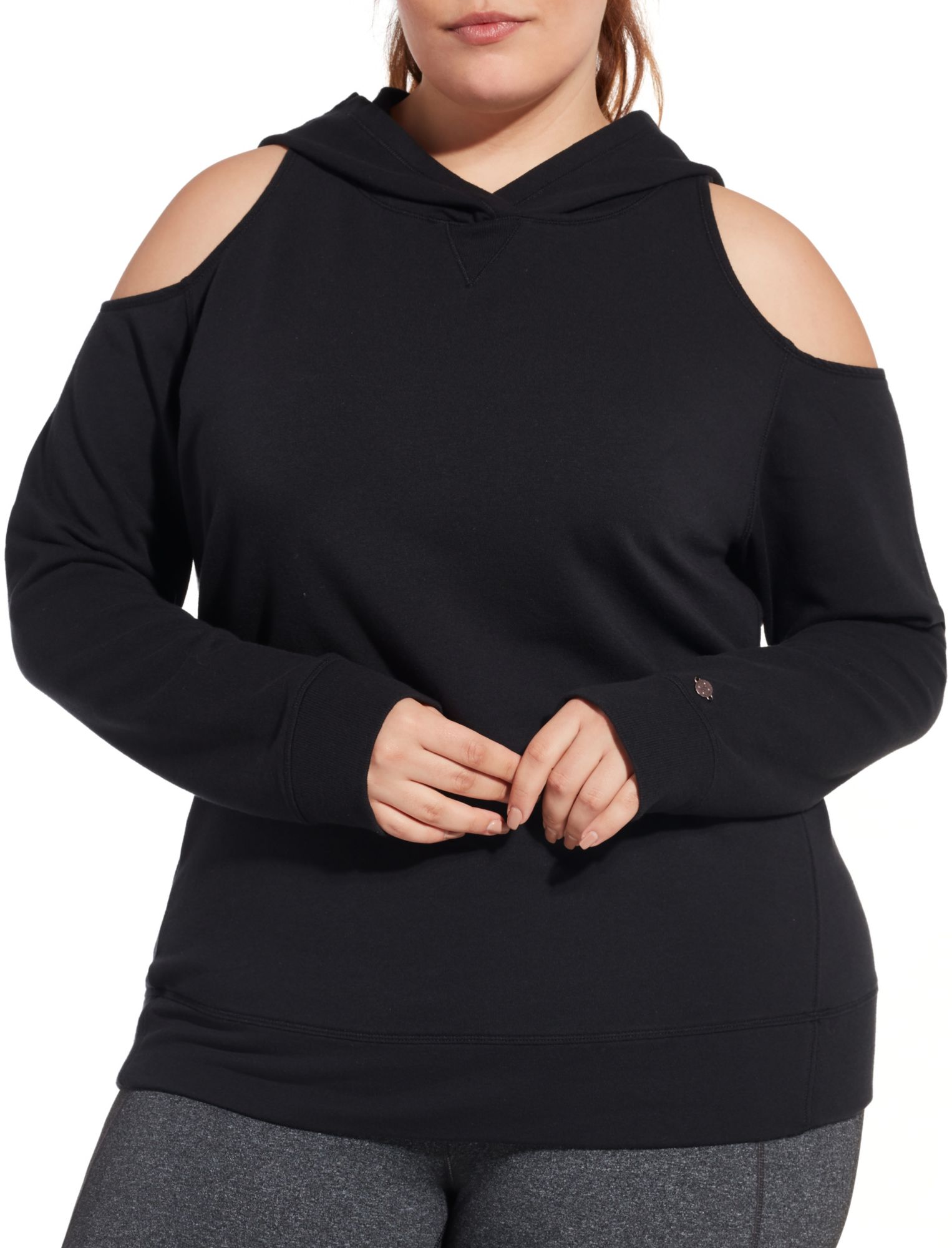 plus size cold shoulder hoodie