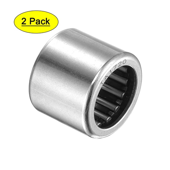 TA1720 Needle Roller Bearing 17mm Bore 24mm OD 20mm Width Chrome Steel Open End 2pcs