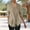 Khaki, variant on Oplxuo 3/4 Sleeve Button Down Shirts for Women Dressy Casual V Neck Solid Shirts Loose Fit Spring Tops for Women