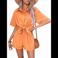 thumbnail image 1 of Conjuntos de Dos Piezas de y Algodón para Mujer, de Verano, para Playa, para Estar en Casa, Color Naranja y Rojo, Talla S, 1 of 9