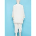 thumbnail image 6 of Doomiva Child Boys Arabic Kaftan Sets Short Sleeve Tunic Thobe with Pants Middle East Clothes White 150, 6 of 7