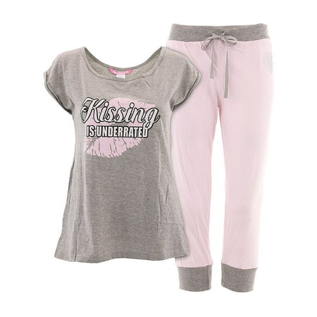- Love Loungewear Juniors Kissing Is Underrated Capri Valentines Pajamas